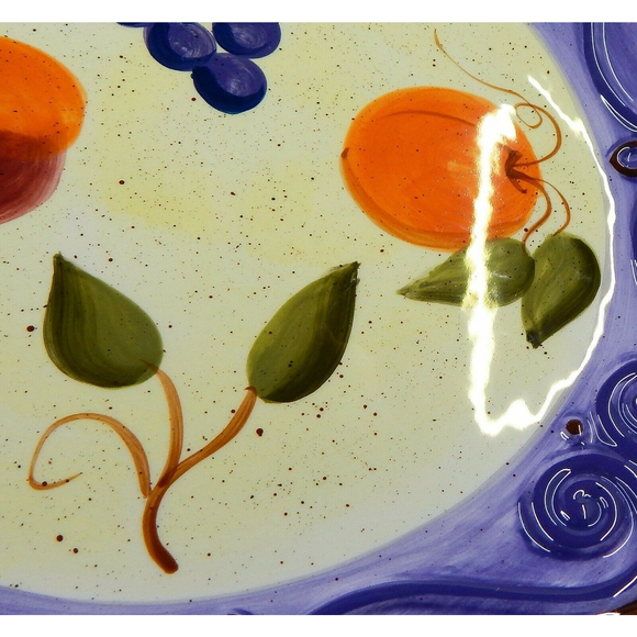 Tabletops Unlimited Hand-painted Medici Pattern Round Dinner Plate 11" - Picture 9 of 11